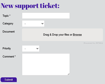 Support Ticket